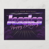 Jessica Name Vorname lila Postkarte Geburtstag ポストカード (正面)