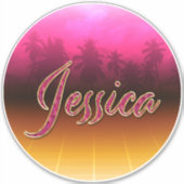 Jessica Vorname Name golden pink Aufkleber Sticker シール (正面)