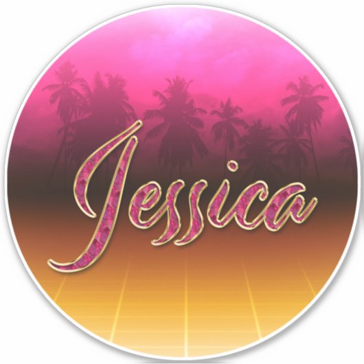 Jessica Vorname Name golden pink Aufkleber Sticker シール (正面)