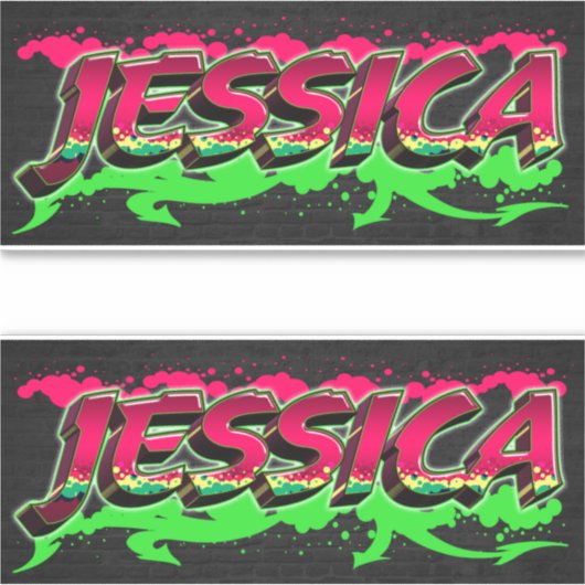 Jessica Vorname Name Graffiti Aufkleber Sticker シール (正面)