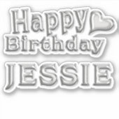 Jessie Happy Birthday silver Aufkleber Sticker シール (正面)