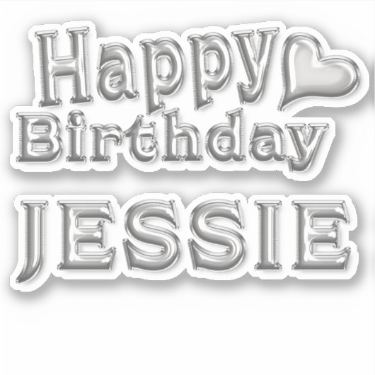 Jessie Happy Birthday silver Aufkleber Sticker シール (正面)