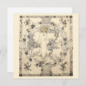 Jessie Marion Kingによるヴィンテージクリスマスグリーティング シーズンカード (正面/裏面)