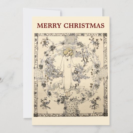 Jessie Marion Kingによるヴィンテージクリスマスグリーティング シーズンカード (正面)