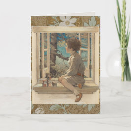 Jessie Wilcox Smith "Dream Blocks" Boy Window カード