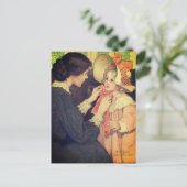 Jessie Wilcox Smith "The Pink Bonnet" ポストカード (スタンド正面)