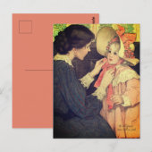 Jessie Wilcox Smith "The Pink Bonnet" ポストカード (正面/裏面)