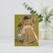 Jessie Wilcox Smith "The Sewing Lesson" ポストカード (スタンド正面)
