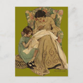 Jessie Wilcox Smith "The Sewing Lesson" ポストカード (正面)