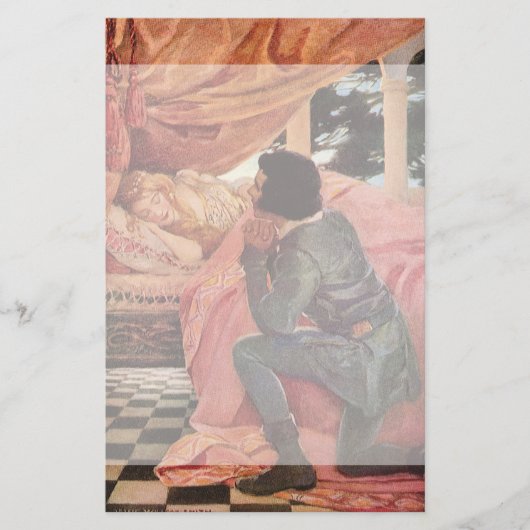 Jessie Willcoxスミス著ヴィンテージの眠れる森の美女 便箋 (正面)