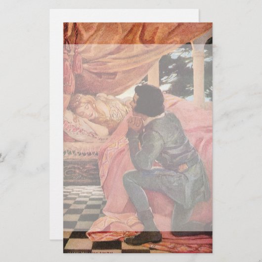 Jessie Willcoxスミス著ヴィンテージの眠れる森の美女 便箋 (正面/裏面)