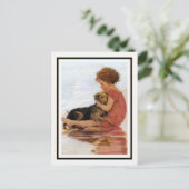 Jessie Willcoxスミス著ヴィンテージ女の子そして犬 ポストカード (スタンド正面)