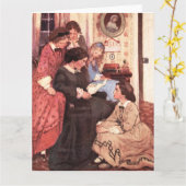 Jessie Willcoxスミス-小さい女性 カード (黄色い花)