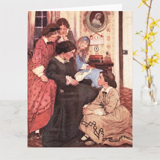 Jessie Willcoxスミス-小さい女性 カード (黄色い花)