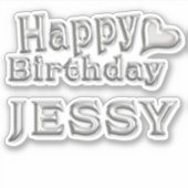 Jessy Happy Birthday silver Aufkleber Sticker シール (正面)