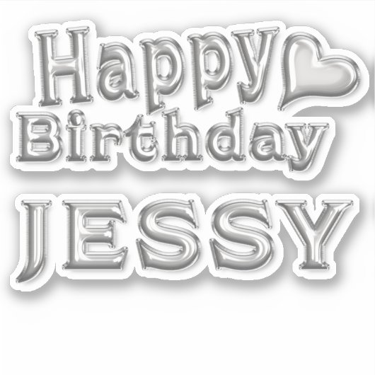 Jessy Happy Birthday silver Aufkleber Sticker シール (正面)