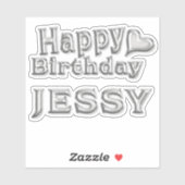 Jessy Happy Birthday silver Aufkleber Sticker シール (シート)