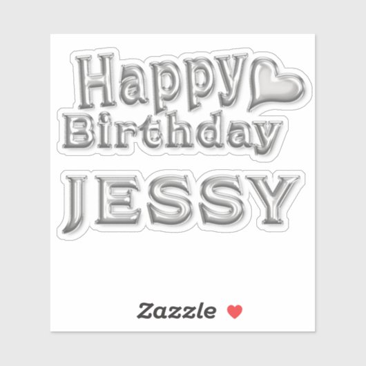 Jessy Happy Birthday silver Aufkleber Sticker シール (シート)