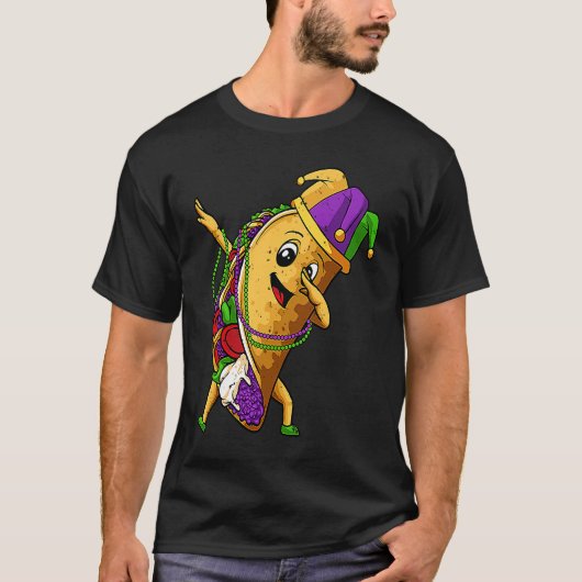 Jester Dabbing Taco Mardi Gras Mexican Food Carniv Tシャツ (正面)