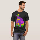Jester Dinosaur Masquerade Mask Sleeping Mardi Gra Tシャツ (正面フル)