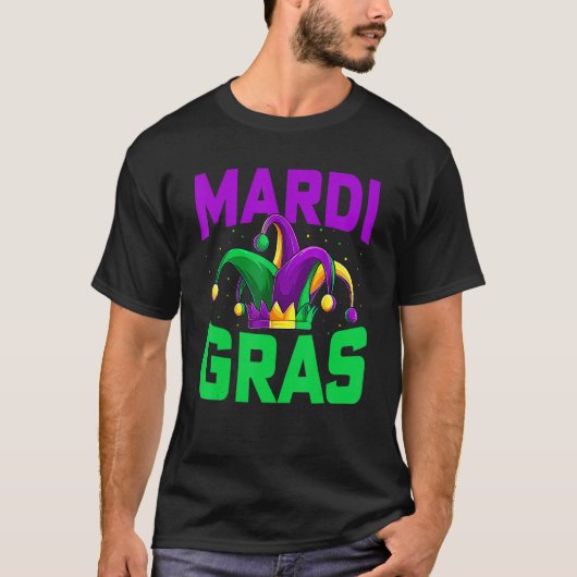 Jester Hat Carnival Mardi Gras Party Men Women 1 Tシャツ (正面)