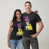 Jester Hat Skeleton Cat Mardi Gras Bones Carnival Tシャツ (ユニセックス)
