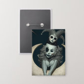 Jester sits on crescent moon wireless charger  缶バッジ (正面/裏面)