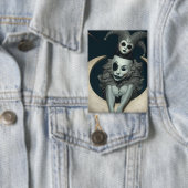 Jester sits on crescent moon wireless charger  缶バッジ (インサイチュ)