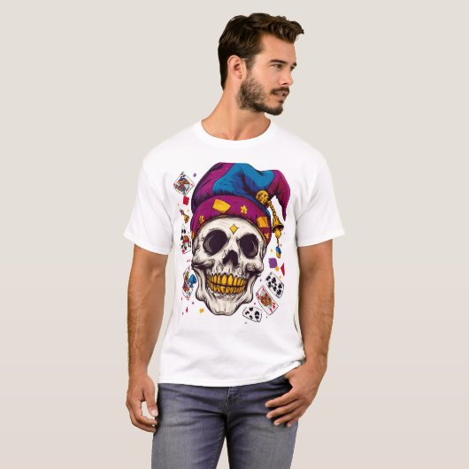 Jester Skull Trickster Tシャツ (正面フル)
