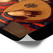 Jester with a Lute Poster Canvas Print ポスター (角)