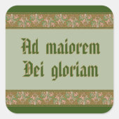 Jesuit Motto by St Ignatius Loyola （BK 50；ラテン） スクエアシール (正面)