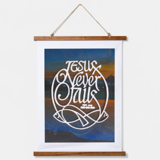 JESUSが木のトッパーを倒すことはない 吊り下げ型タペストリー