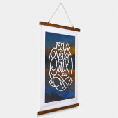 JESUSが木のトッパーを倒すことはない 吊り下げ型タペストリー (傾斜あり)