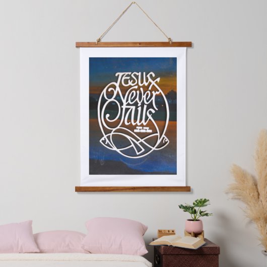 JESUSが木のトッパーを倒すことはない 吊り下げ型タペストリー (寝室)