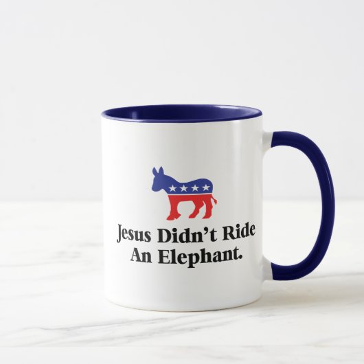 Jesusは象に乗らなかった - 民主党 マグカップ (右)
