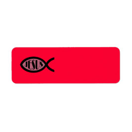 JESUSクリスチャン魚のシンボル ラベル