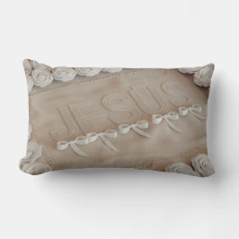 JESUS刺繍装飾用クッション- 3Dベジ描写ュー ランバークッション