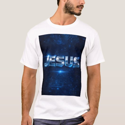 JESUS – コズミック メタリック グロー Tシャツ (正面)