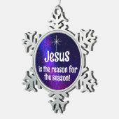 Jesus スノーフレークピューターオーナメント (右)