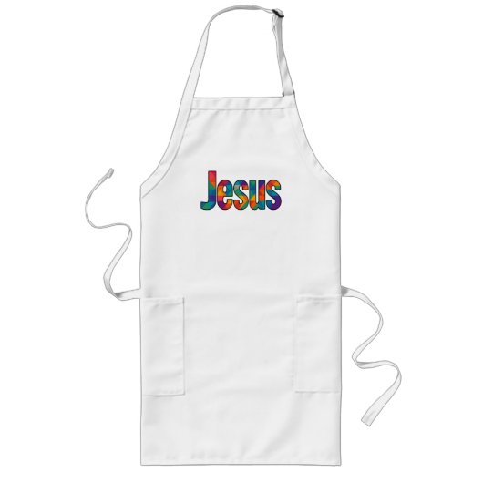"Jesus" 幾何学デザイン ロングエプロン (正面)
