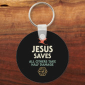 Jesus 救 DM Dragon D20サイコロギフトRPGロールプレイ キーホルダー (正面)