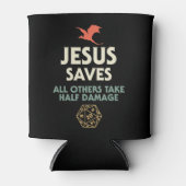 Jesus 救 DM Dragon D20サイコロギフトRPGロールプレイ 缶クーラー (正面)