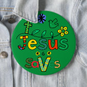 Jesus 救 I Doodles I KellyGrn i 6x6ボタン 缶バッジ (インサイチュ)