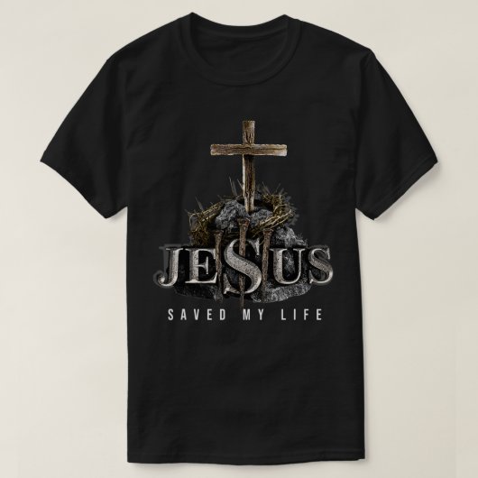 Jesus 救 My Life Christian Bible Chu Tシャツ (デザイン正面)