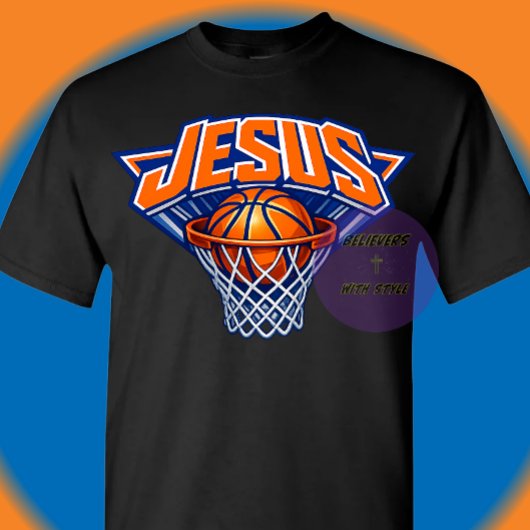 JESUS - 青とオレンジ Tシャツ