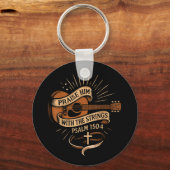 Jesus Acoustic Guitarで彼を褒める キーホルダー (正面)