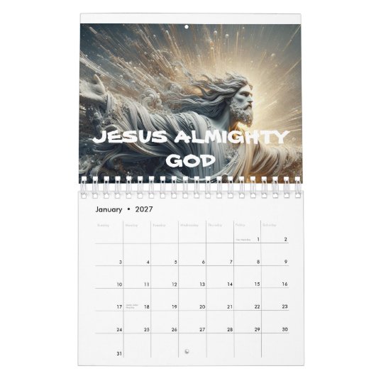 JESUS ALMIGHTY GODは2025年新年のカレンダーを印刷 カレンダー (1月 2027)