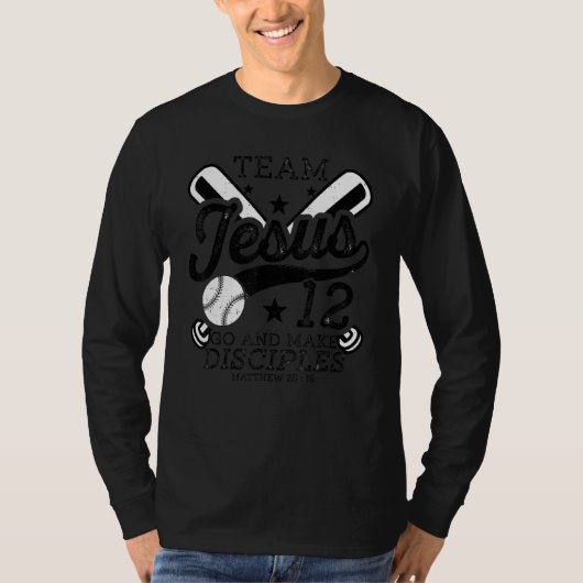 Jesus and Baseball Team Jesus Christian Matthew 28 Tシャツ (正面)