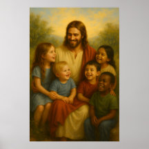 Jesus And Children™ LDSウォールアートポスター