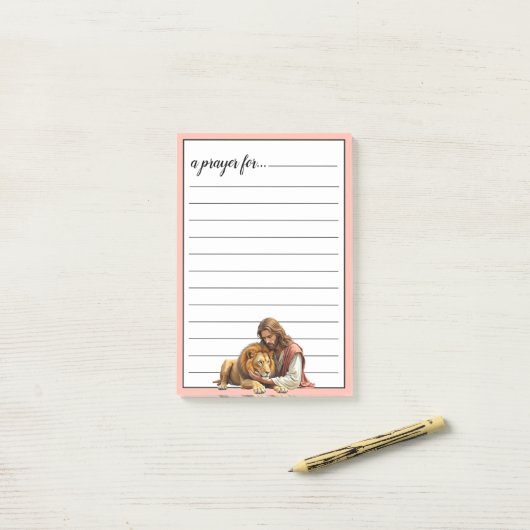 Jesus and Lion War Room Prayer ポストイット (デスク上)